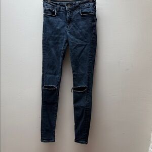 Pilcro Dark Blue Ripped Skinny Jeans